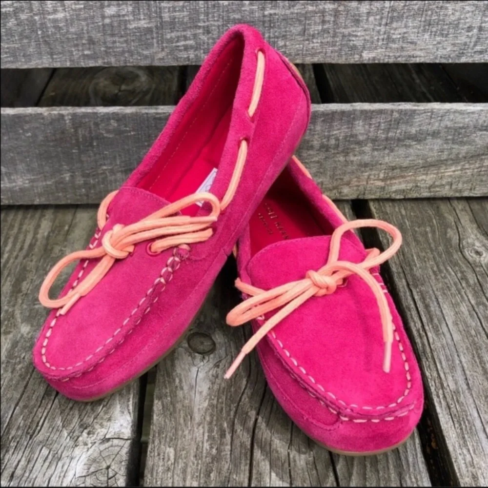 Cole Haan 3.5 Hot Pink Suede Moccasins! NEW!